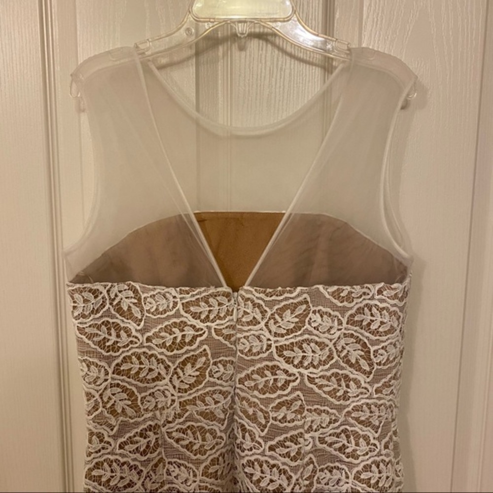 DRESS THE POPULATION Tegan Bodycon Cocktail Dress in Off White - Picture 9 of 13